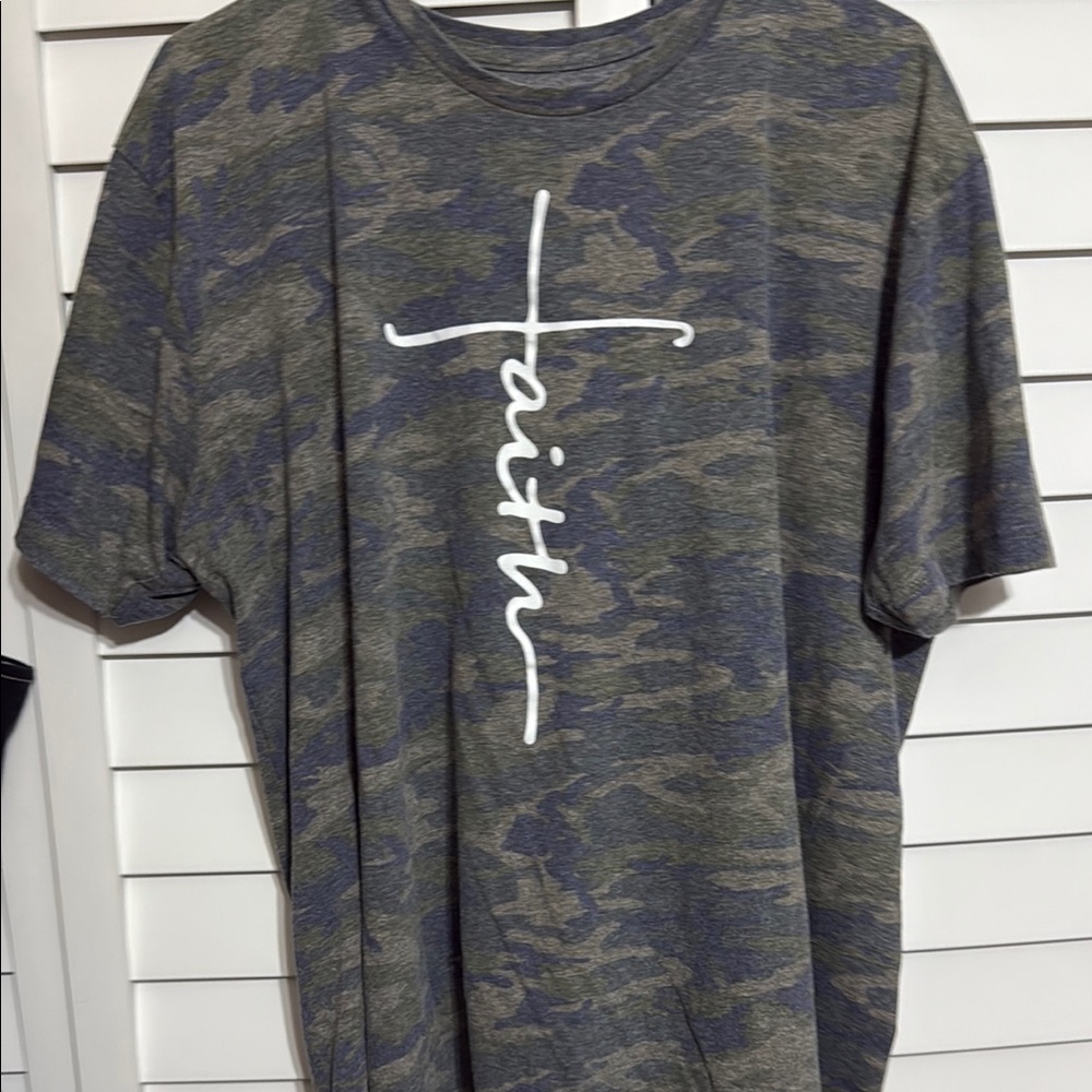 Green and Blue Short Sleeve Faith Tee